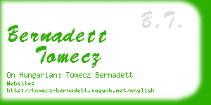 bernadett tomecz business card